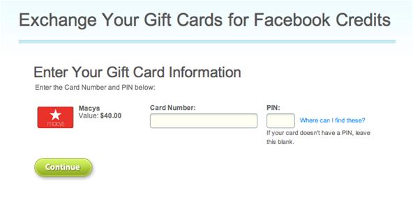 How To Exchange Gift Cards for Facebook Credits