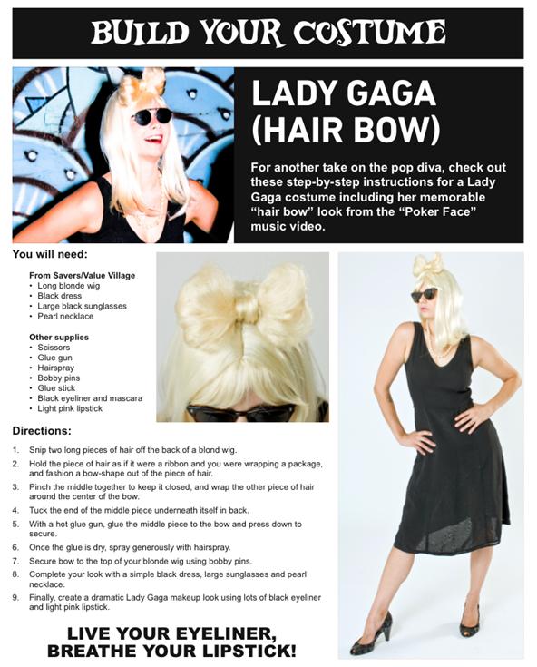 HowTo: DIY Lady Gaga Hair Bow. Visit Savers for a downloadable PDF.