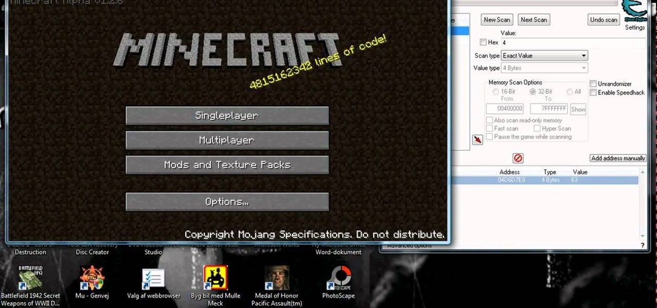 How to Hack the game Minecraft using Cheat Engine 5.5 « PC ...