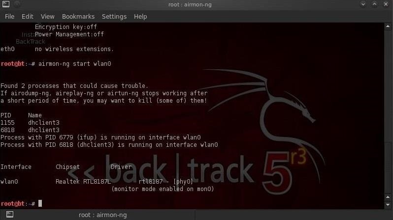 using wep crack in backtrack 5