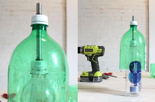Old Plastic Soda Bottle + Concrete Mix = Sweet DIY Hanging Pendant ...