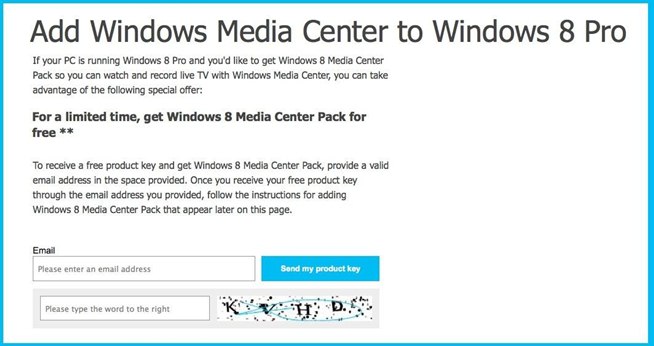 Windows 8 Pro Media Center Pack