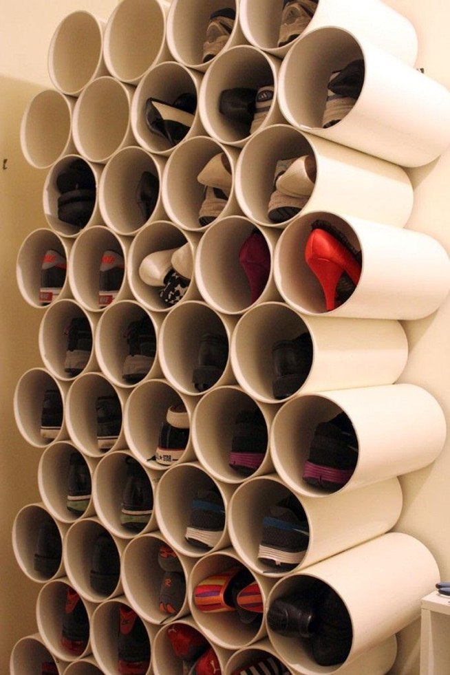 How to Build a Low-Cost Shoe Rack Using PVC Pipes « MacGyverisms