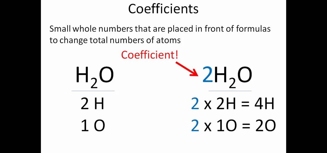How to Properly balance chemical equations « Science Experiments