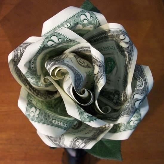 make money origami flowers