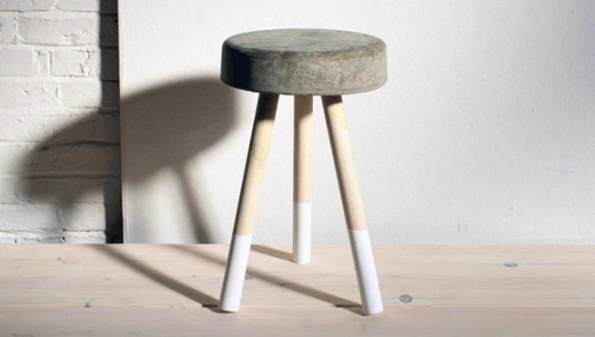 How to Make a Sweet $5 Bar Stool Using Wooden Dowels &amp; Concrete ...