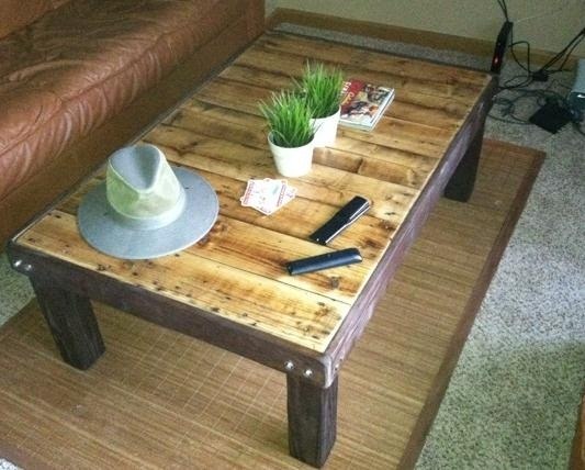 How to Make a Super Cheap Coffee-Stained Wood Pallet Coffee Table ...
