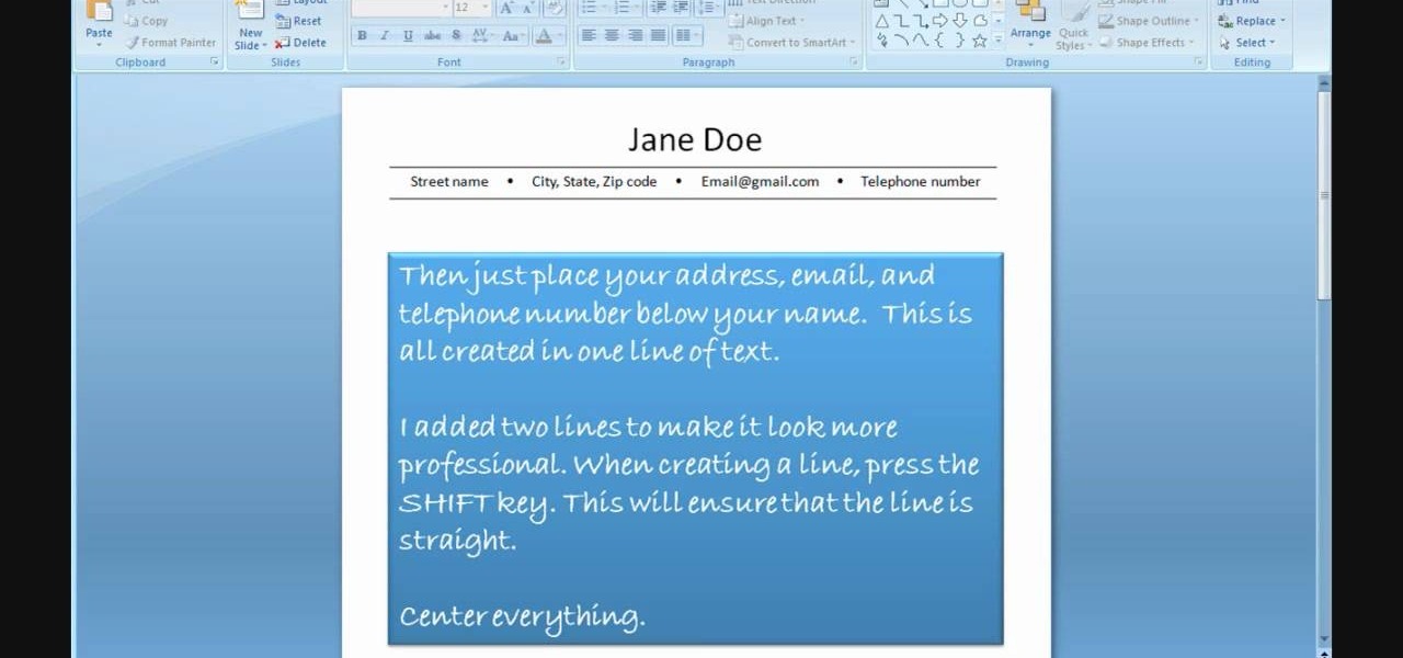 how to create a resume using powerpoint  u00ab jobs  u0026 resumes