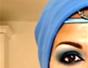 How to apply Arabic bright blue smokey wedding makeup