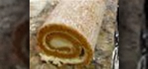 Make a pumpkin cake roll with cream cheese filling