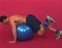 Exercise with the glute kickback on ball with weight