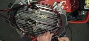 Start crosses on a tennis racket with a starting knot