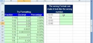 Build an Excel table of fraction & percent equivalents