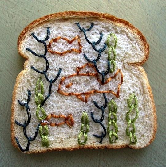 How Do You Embroider Wonder Bread? Very, Very Carefully