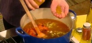 Make pumpkin and black bean soup with Rachael Ray