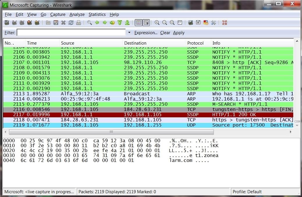 how to use wireshark to get ip