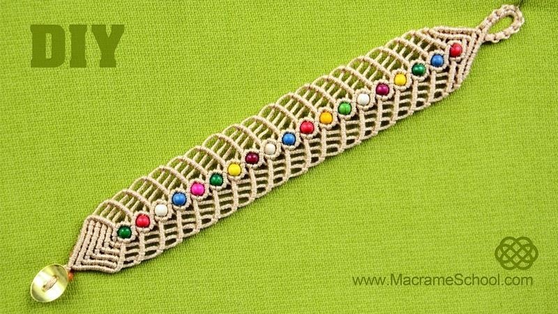 How to Make a Macrame Fishbone Bracelet with Beads