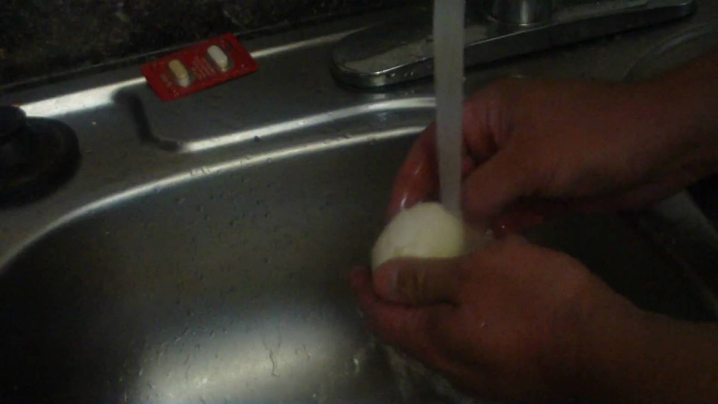Cook and peel hard boiled eggs the old fashioned way