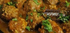 Make Middle Eastern chicken kofta (meatball) curry