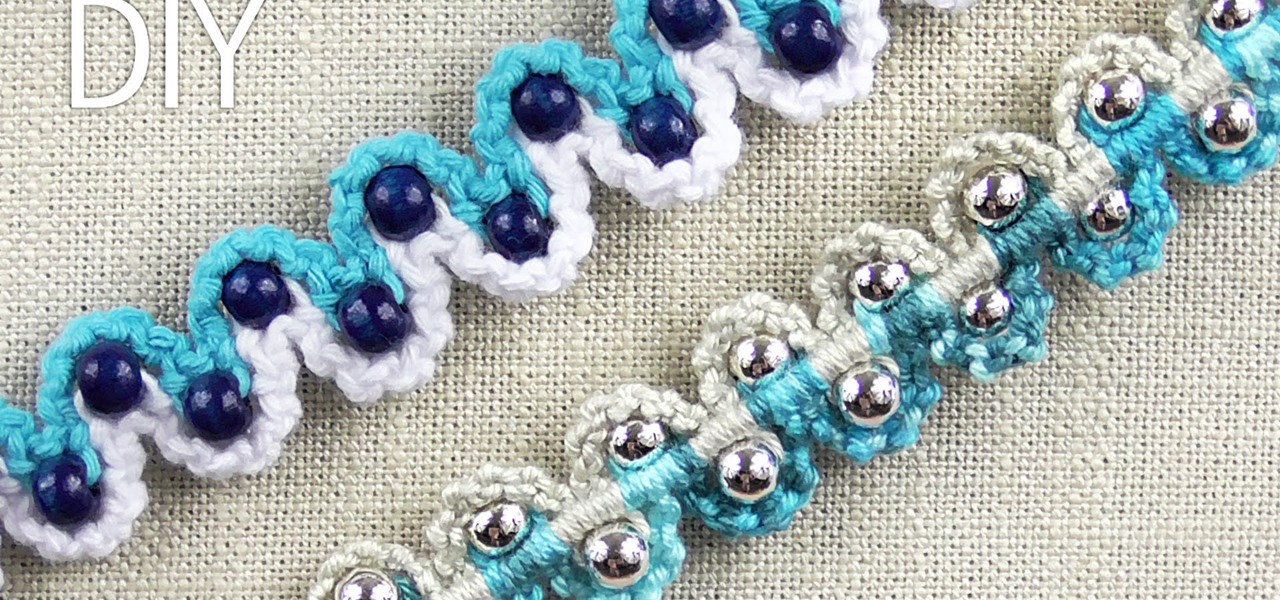 Make a Macrame Bracelet with Waves and Beads