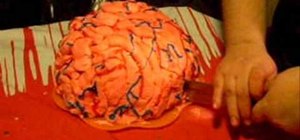 Make a raspberry brain cake for Halloween or other spooky, gross occasions