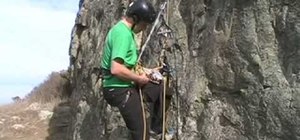 Big wall rock climb with proper back up knots