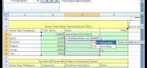 Use Excel's SUMIF, RANK & IF functions