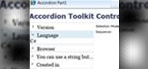 Set properties with the Silverlight Accordion toolkit control
