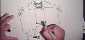 Draw a cartoon skull