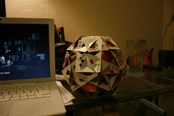 Platonic Solid Made from Rider Back Playing Cards