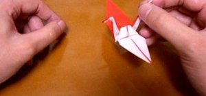Origami a crane of two colors