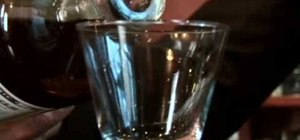 Rinse a cocktail glass with liquor