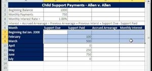 Calculate child support payments in Microsoft Excel