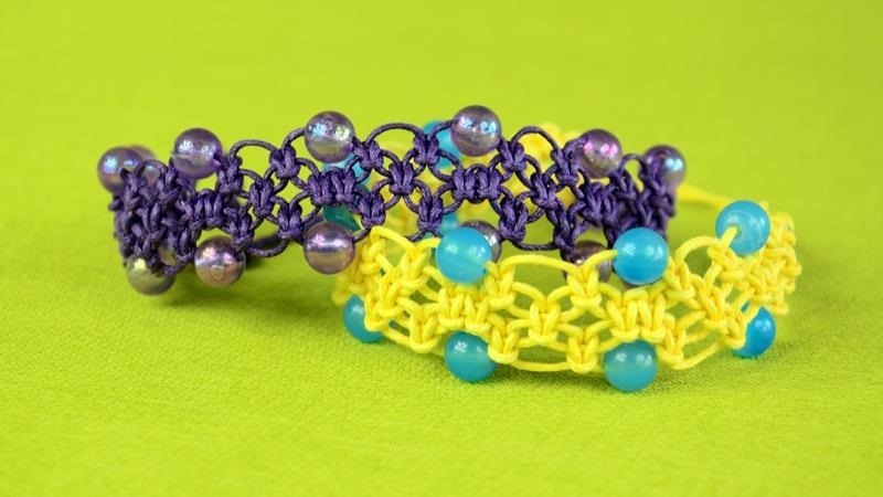 DIY Easy Square Knot Bracelet with Beads