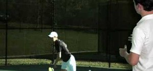 Practice tennis serve follow through