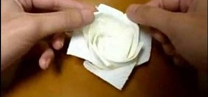 Origami a rose with a paper towel