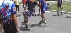 Practice crossovers in speed inline skating