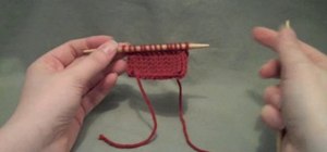 Knit two stitches together in the English style