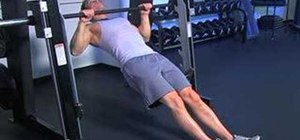Do wide inverted pull ups with hold on a Smith machine