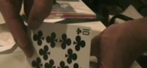 Perform an card-finding trick with an upturned card