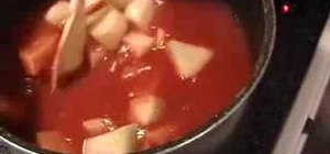 Make giambotta (Italian vegetable and sausage stew)