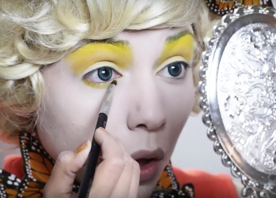 Hunger Games: DIY Effie Trinket Butterfly Makeup & Costume for Halloween