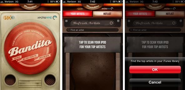 Bandito iPhone App Delivers Music News Based on Your iTunes Library