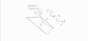 Make a working catapult from folded paper with origami