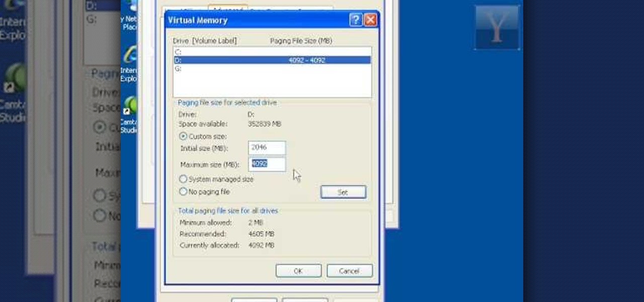 hur man kommer åt virtuellt minne i hela Windows XP Home