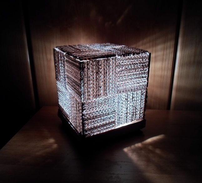 How to Recycle Your Junk Cardboard Boxes into a Super Simple & Stylish Cube Lamp