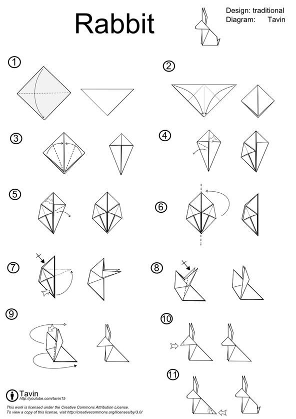 how to make an origami rabbit step by step