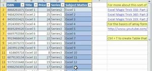 Create dynamic sub tables in Microsoft Excel