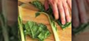 Cut and cook swiss chard efficiently