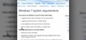 Find the Windows 7 minimum system requirements